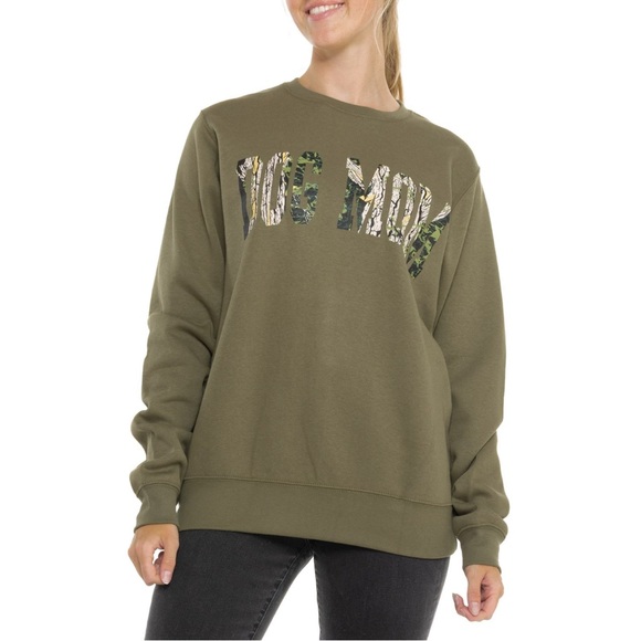 Pacific & Co. Tops - Dog Mom Camo Sweatshirt Oregano $50 Retail NWT